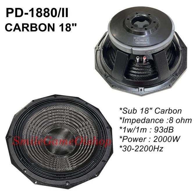 JB Component  Speaker Subwoofer PD1880 Carbon Speaker Subwoofer 18 inch None