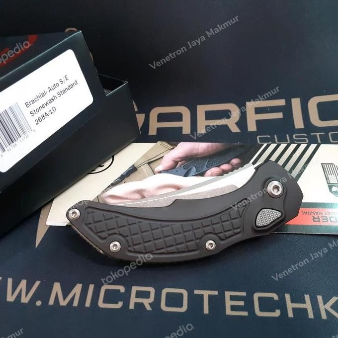 

Microtech Brachial Automatic Knife Black Aluminum (3.25" Stonewash)