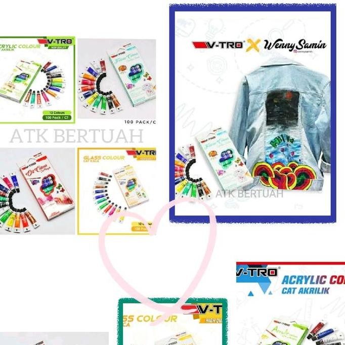

V-Tro Vtro Fabric Color Set 12 Warna Cat Baju Kaos Jeans Kain Tekstil