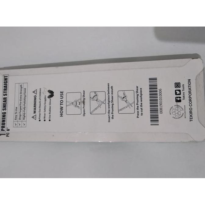 Ready TEKIRO - GUNTING DAHAN LURUS UK 8 INCH GUNTING TANAMAN - ORIGINAL