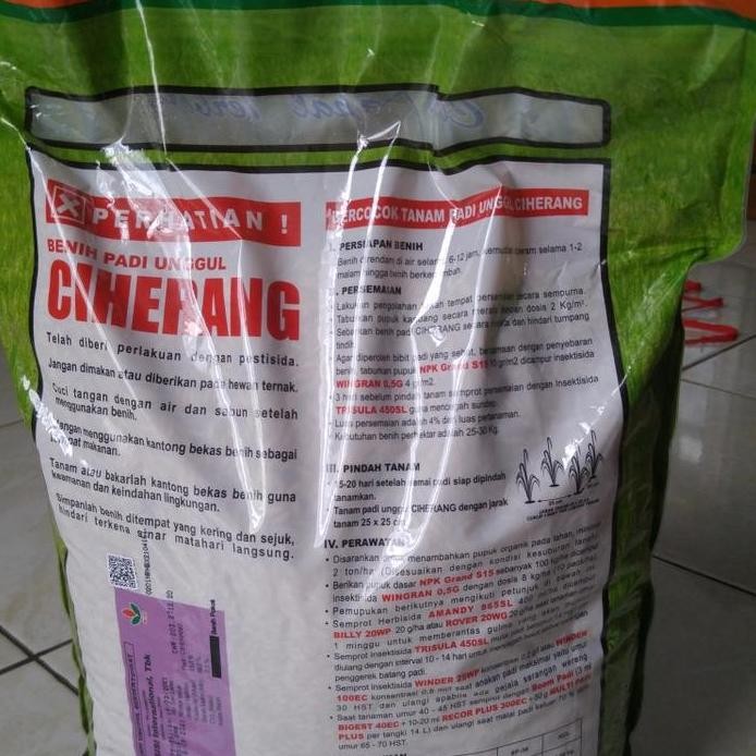 

Ready Benih Padi Ciherang SS Kemasan 5 kg Label Ungu Bersertifikat