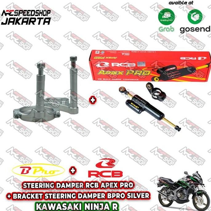 Ready Steering Damper RCB APEX PRO 80mm+Braket Steering Damper BPRO NINJA R