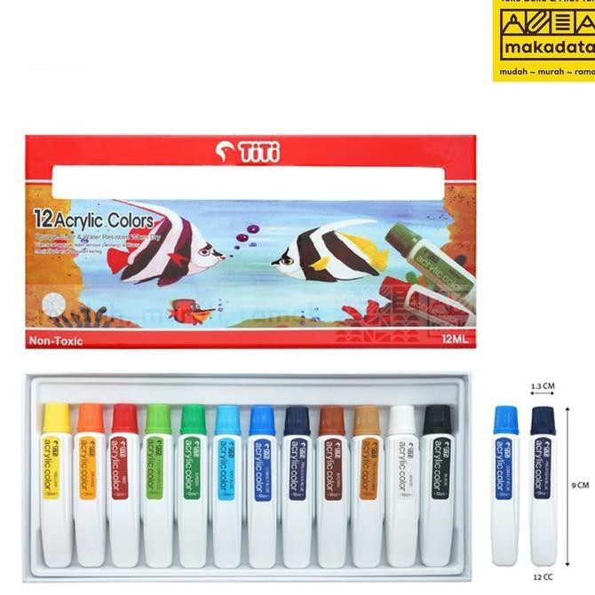 

Cat Acrylic | Akrilik Titi 12 Warna 12Ml Murah