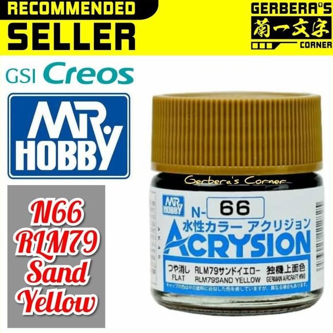 

N66 Rlm79 Sand Yellow Acrysion Water Based Acrylic Paint Mr Hobby Ori