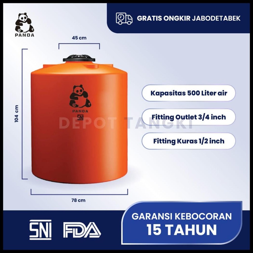 TANGKI AIR TOREN AIR TANDON AIR PANDA 500 LITER