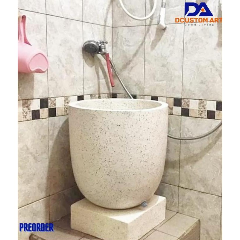 Bak Mandi Teraso Kapsul Granit + Tatakan