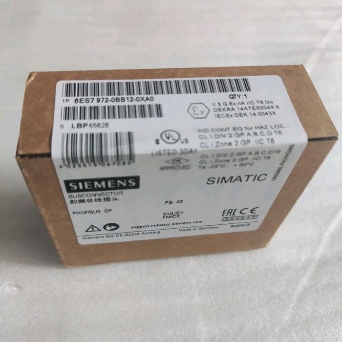 6Es7972-0Bb12-0Xa0 Siemens Simatic Dp, Connection Plug For Profibus Up To 12 Mbit/S 90 Cable Outlet,