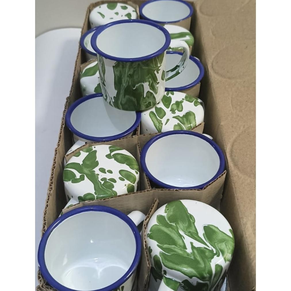 Muq blirik 7 cm tanpa tutup 6 pcs/12 pcs,cangkir kopi jadul,cangkir jadul,cangkir enamel jadul,cangk