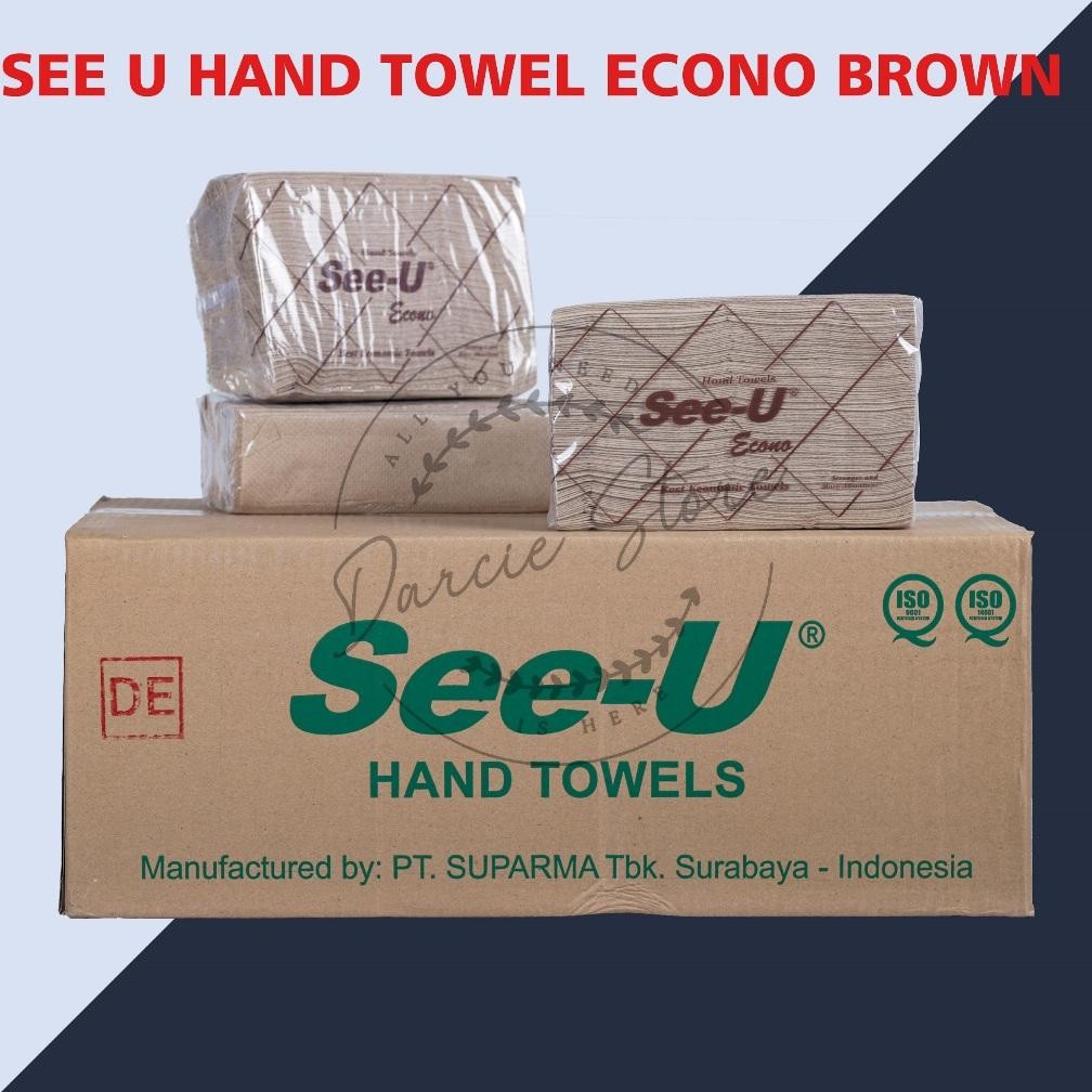 TISSUE SEE-U HAND TOWEL ECONO BROWN 1 KARTON / SEE U HAND TOWEL COKLAT / SEE U HAND TOWEL MURAH Nugi