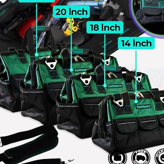 Tas Perkakas Besar Simpan Alat Kerja Tukang Listrik Tool Storage Bag Penyimpanan Serbaguna Bahan