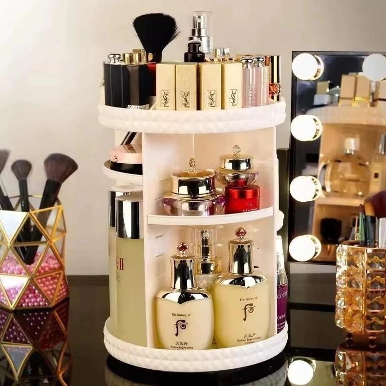 Rak Kosmetik Putar Plastik Rak Make up 360 Derajat Tempat Make Up Nugi