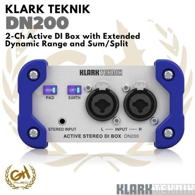 KLARK TEKNIK DN200 V2 ACTIVE DI BOX WITH EXTENDED DYNAMIC RANGE AKTIF ORIGINAL DAN TERPERCAYA