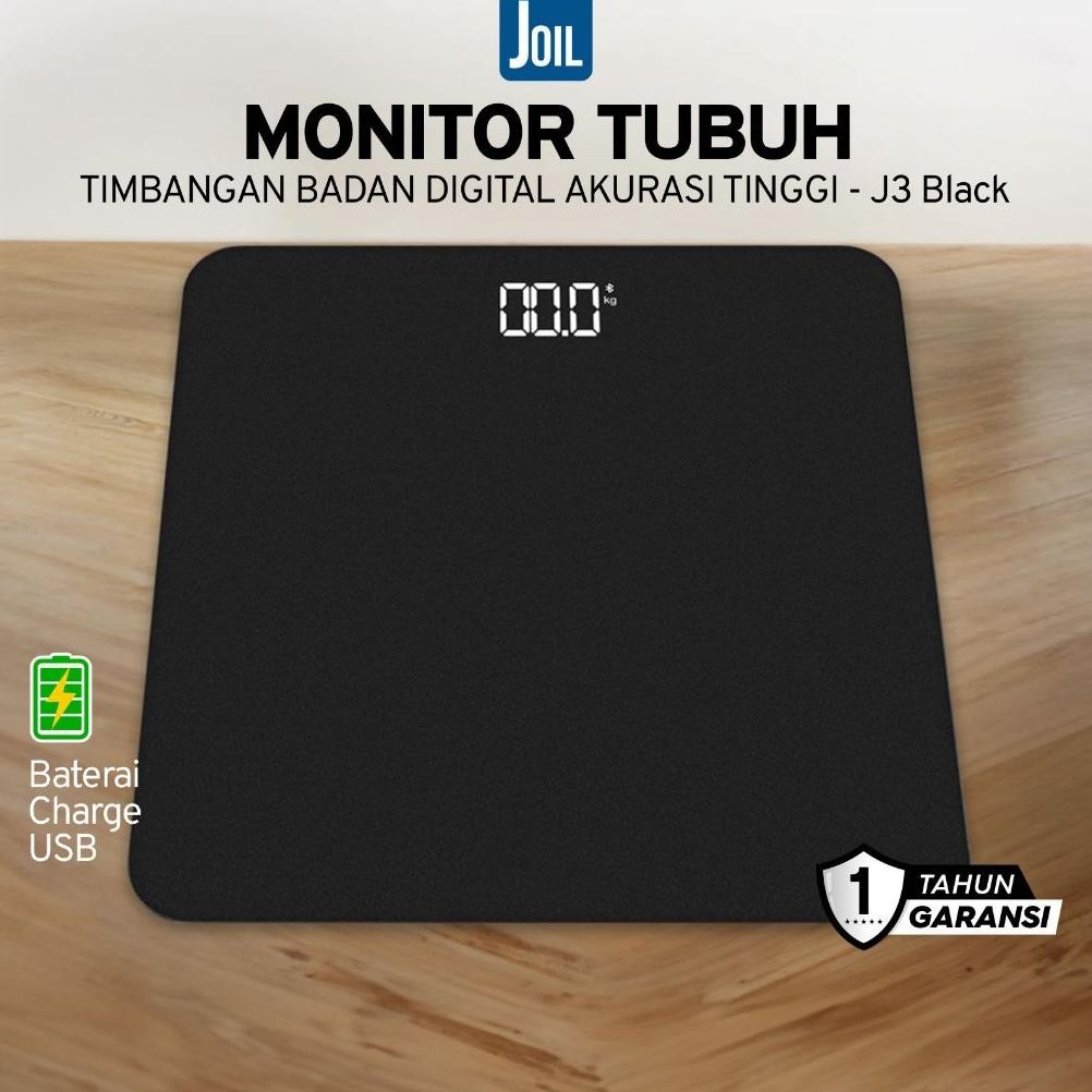 Joil Timbangan Badan Digital Body Scale Tempered Glass Satuan kg/lb Auto Calibration - J3