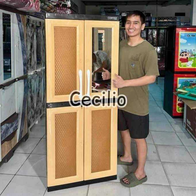 [TABITHA] Lemari Pakaian Plastik Jumbo Lemari 4 Susun Cortez Gantungan