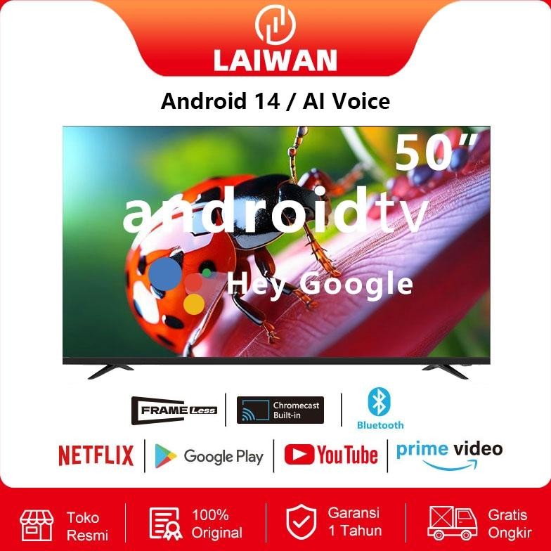 [LAIWAN] Frameless Smart TV  LED Android 50 Inch TV 4k televisi Led TV 32 inch 43 inch