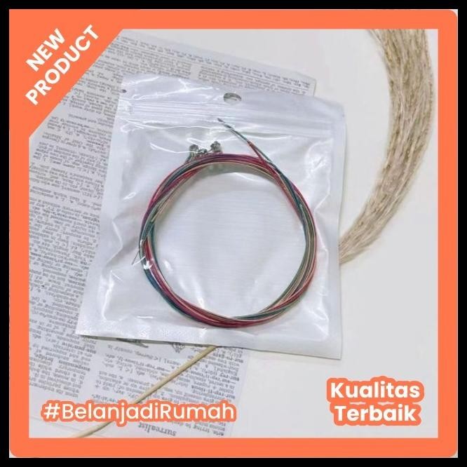 SENAR GITAR AKUSTIK 1 SET ORIGINAL/TALI GITAR AKUSTIK WARNA WARNI GRATIS PICK GITAR