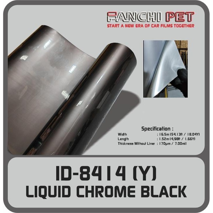 

(Promo) 50Cm Sticker Fanchi Id-8414 Y Liquid Chrome Black Pet Per 50Cm Bestseller
