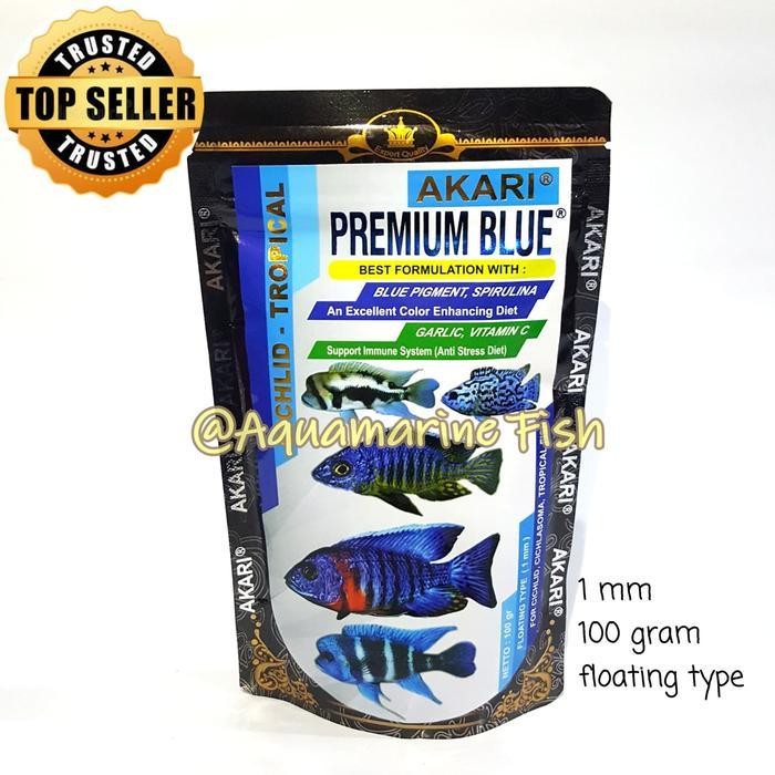 AL Akari Premium Blue Cichlid Chiclid Tropical 100 gr makanan ikan pakan pelet ikan biru channa cich