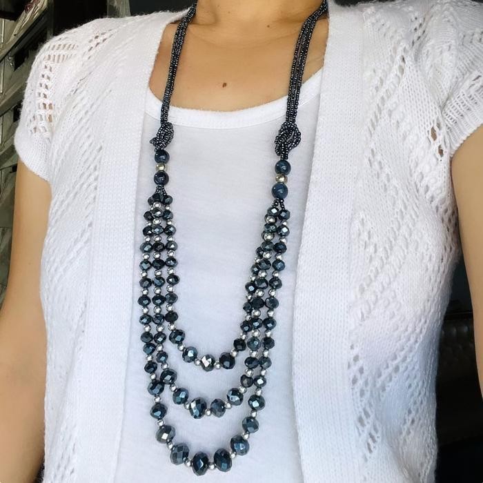 Tgs Kalung Mutiara Warna Kombinasi Aksesoris Wanita Import Perhiasan Pesta