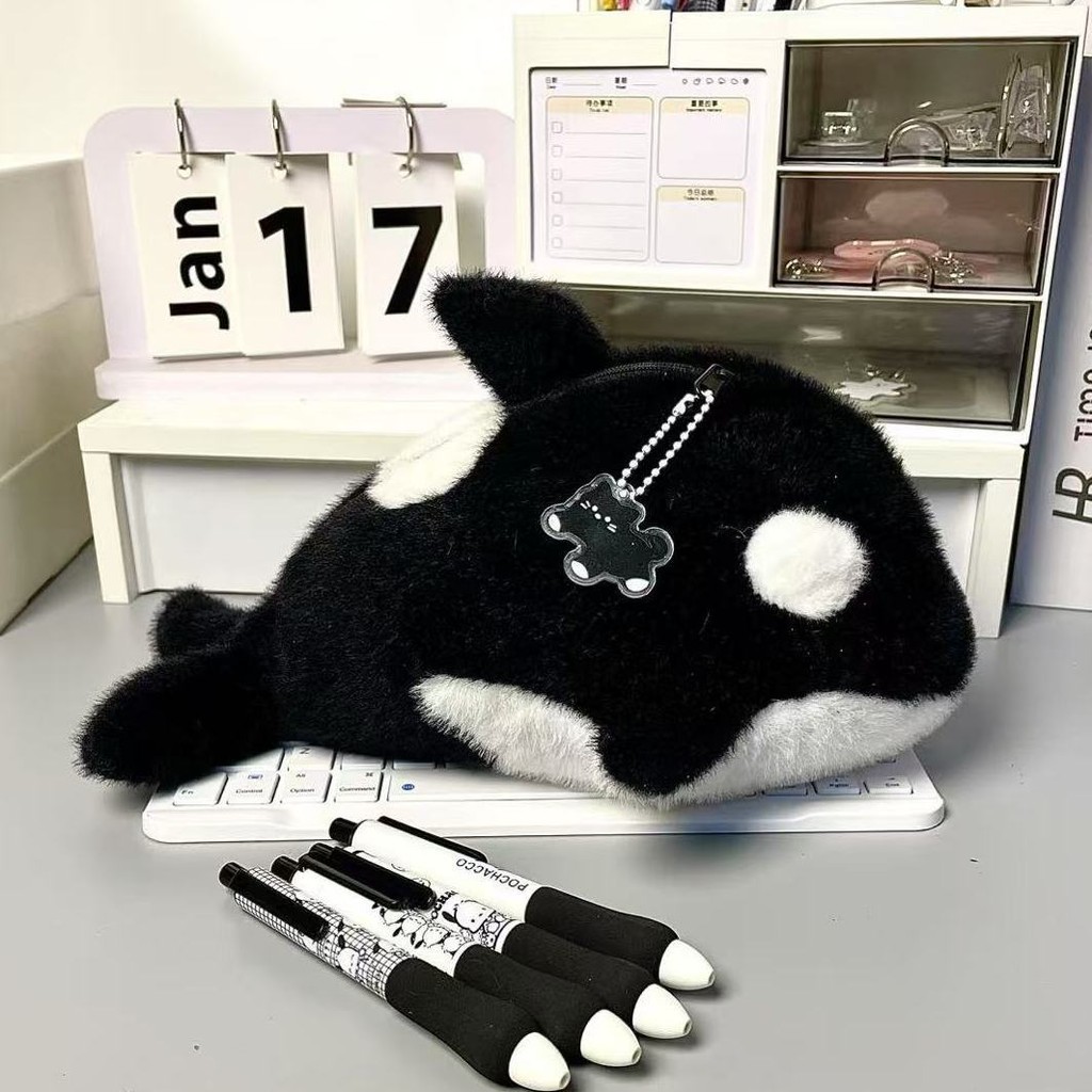 

Kotak Pensil Plush Little Tiger Whale Little Monster/Tas Alat Tulis Bantal Tas Penyimpanan Meja