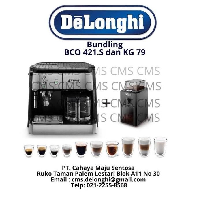 Bundling Delonghi Mesin Kopi Bco421.S + Grinder Kopi Kg79