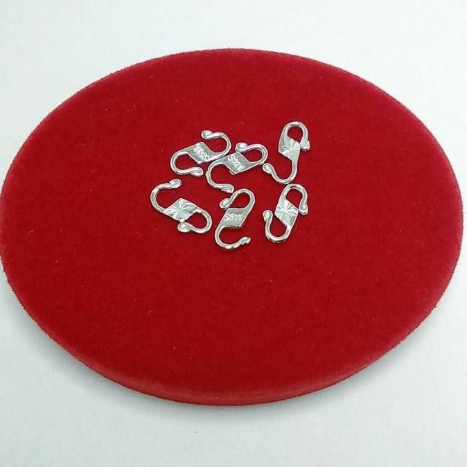 Kait/Kunci/Pengait Kalung Gelang Perak Silver 925 Lapis Emas Putih