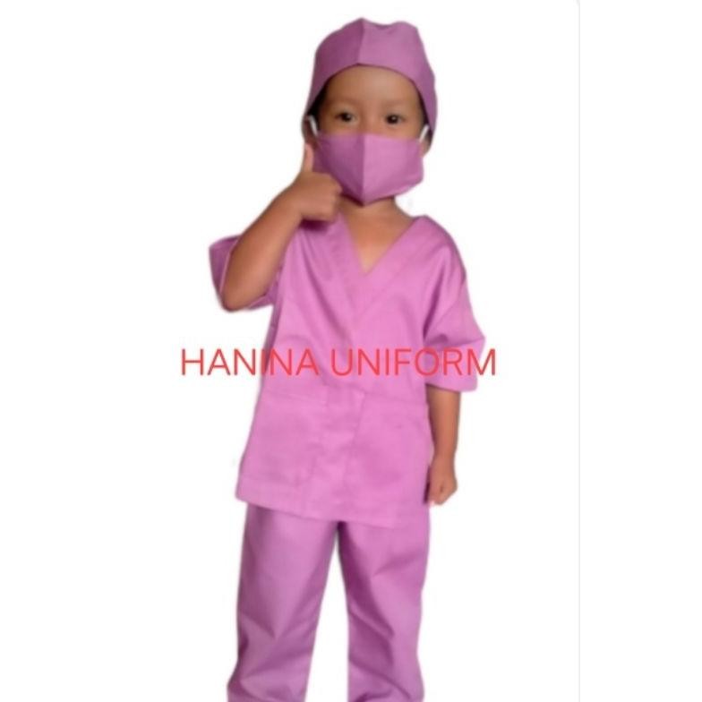 baju Oka/seragam dokter anak/baju profesi anak sekolah paud TK SD/kostum profesi dokter kecil/baju D