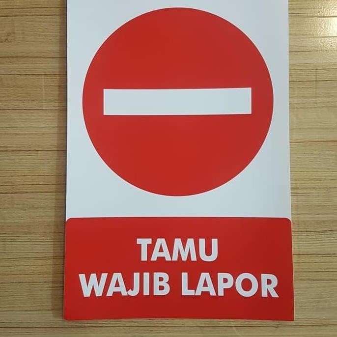 

Tamu Wajib Lapor 30X20Cm Sticker Sign Rambu K3 Larangan Masuk Stiker