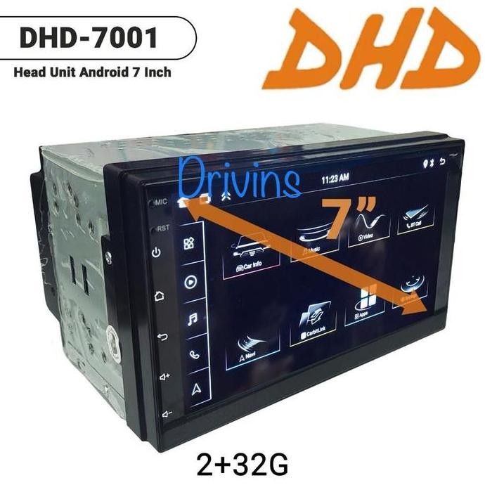 Head Unit Double Din Android Dhd-7001 7 Inch Ram 2+32GB Universal