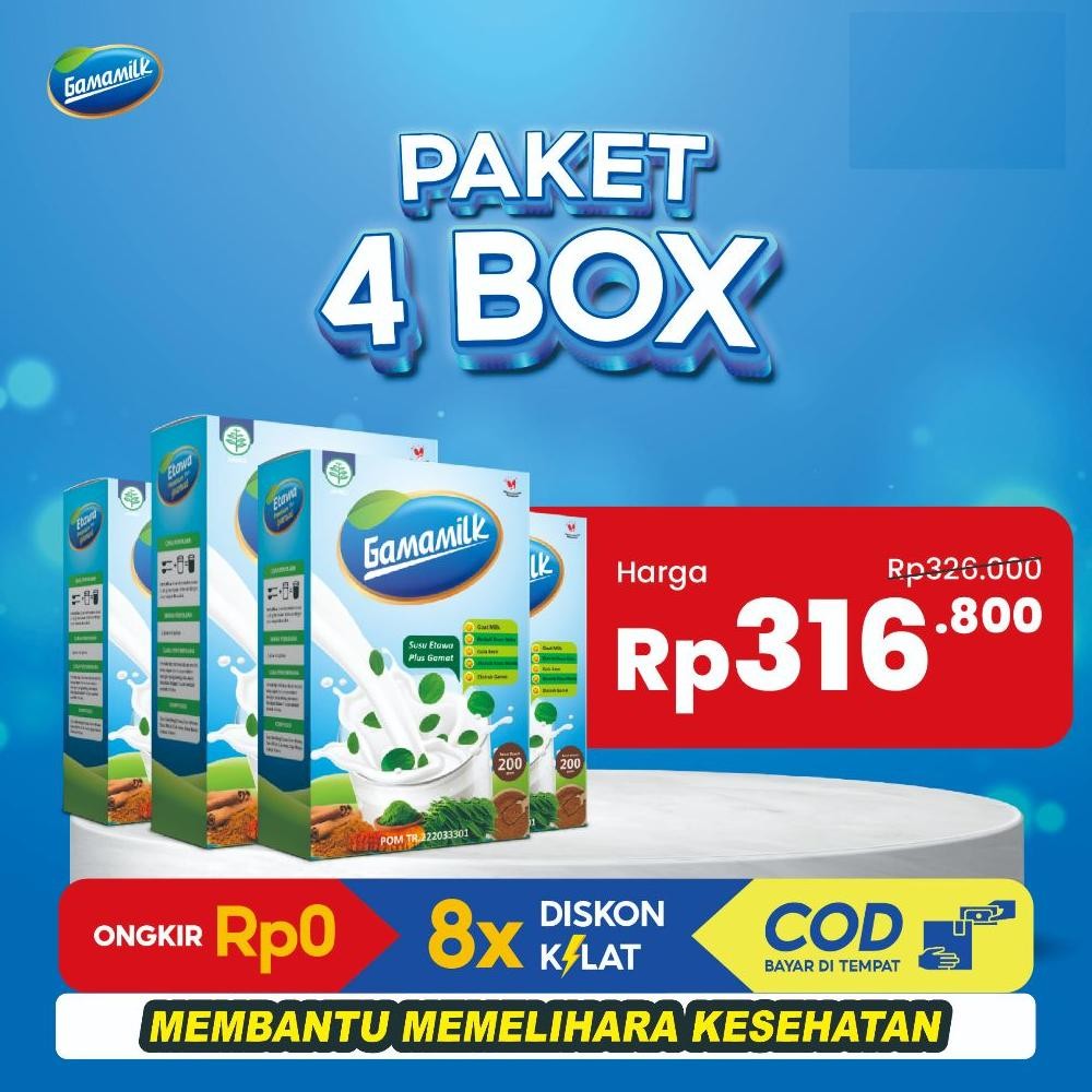 

NO_MORE GAMAMILK - 4 Box Susu Etawa Ekstrak Gamat dan Ekstrak Daun Kelor