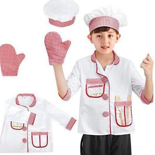 BAJU kostum profesi koki juru masak / costume chef koki anak / mainan edukasi BAJU ANAK CHEF KOKI AN