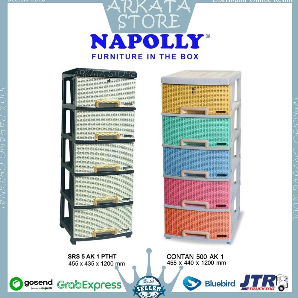RAK LACI CABINET NAPOLLY 4 susun 5 susun warna warni Contan BB 400 K1 FC RODA / SRS 5 AK1 / BB conta