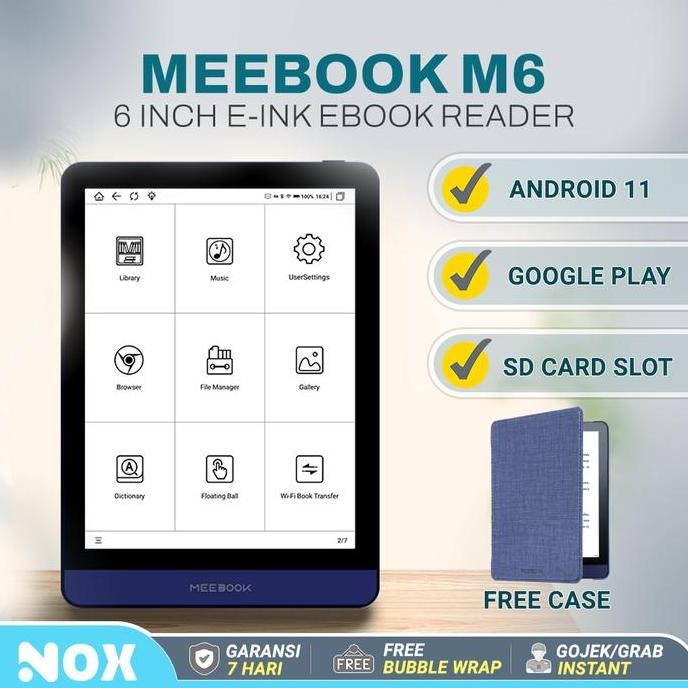 Tersedia Meebook M6 6" E-ink Reader Android 11 Kindle Boox Likebook Kobo Alternative