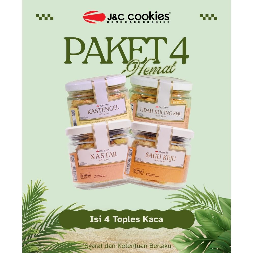 

NO_MORE J&C Cookies Paket Hemat 4 Toples Kaca
