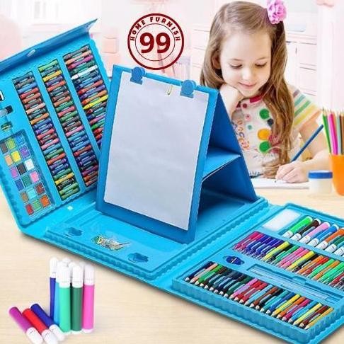 

HOME FURNISH Krayon Anak Set Koper 150 in 1 Full Alat Melukis Mewarnai Nugi