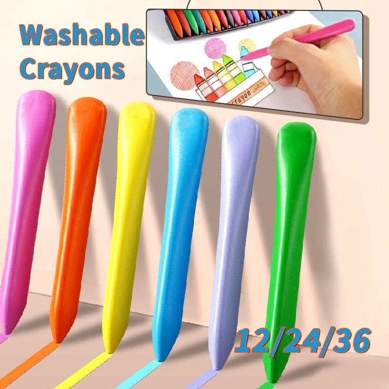 

Crayon Mewarnai / 12/24/36 Tidak Beracun Bisa Dicuci Set Crayon \Crayon Anti Air Anti Kotor Tangan Nugi