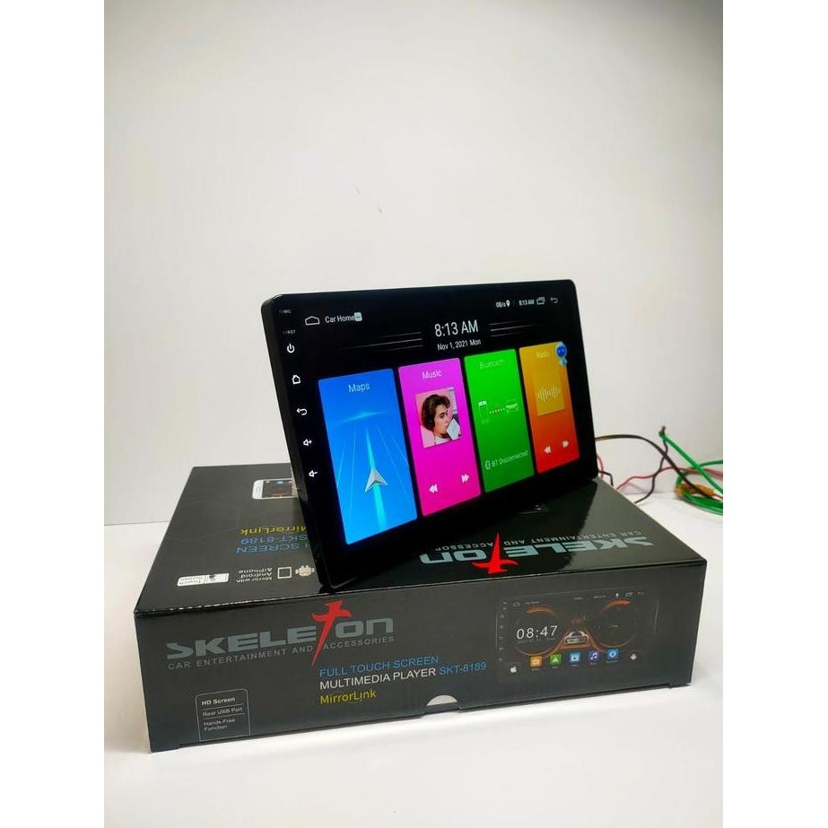 Head Unit Android 10 inch Skeleton 8189 MirrorLink Voice Command