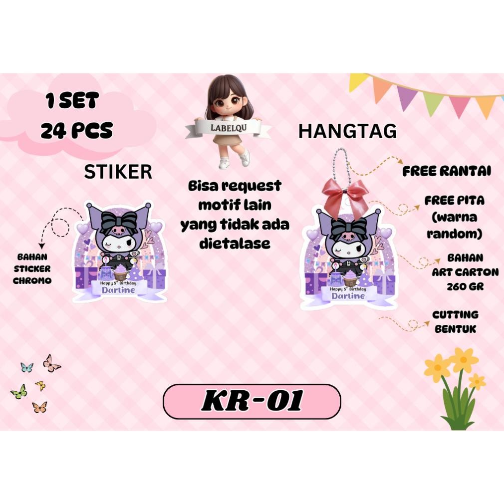 

(24 PCS) HANGTAG | STICKER BIRTHDAY| ULANG TAHUN / KARTU UCAPAN HAMPERS ULANG TAHUN MOTIF ANAK PEREMPUAN| GIRL Nugi