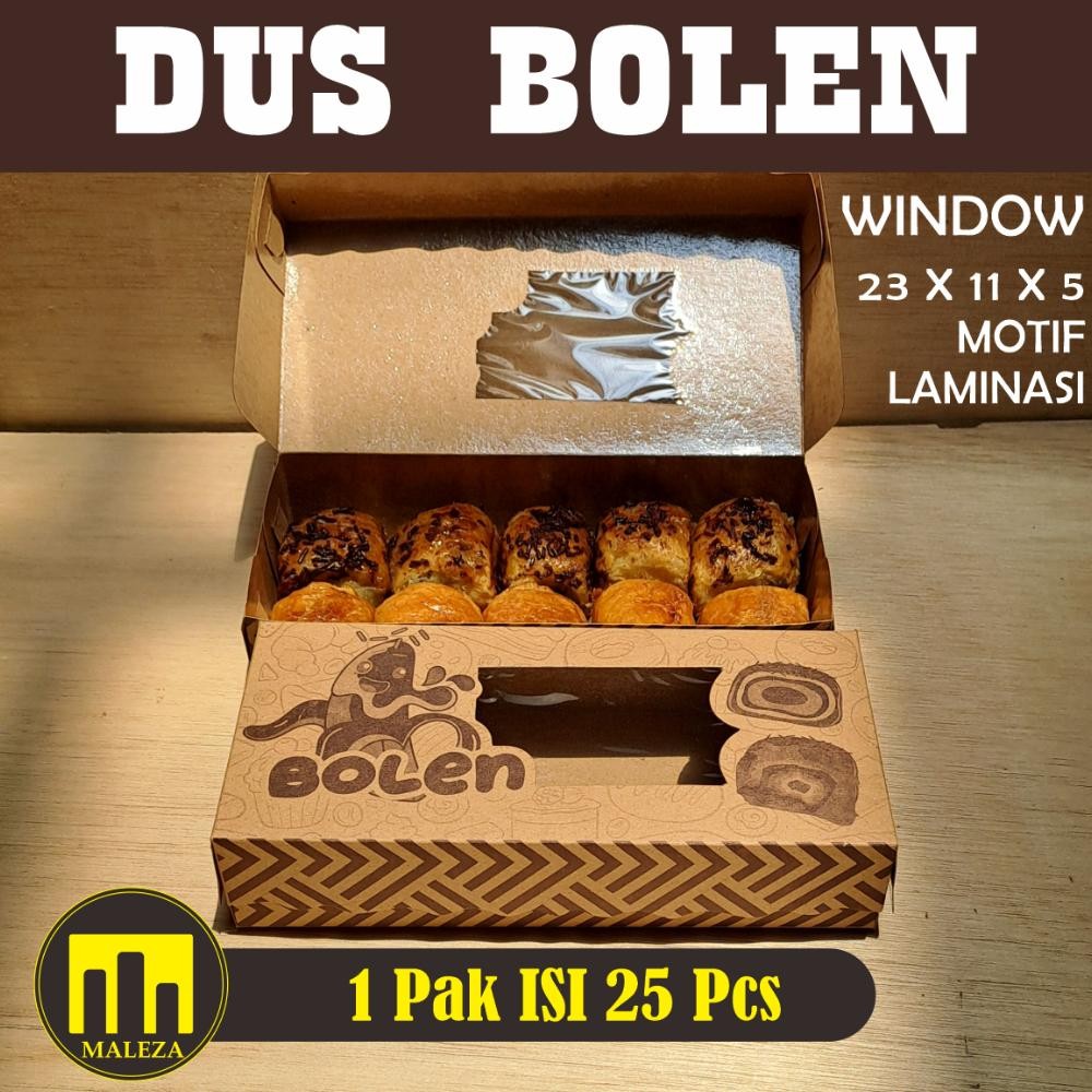Dus Bolen/Box Bolen/Kotak Bolen/Kemasan Bolen 23x11x5 Isi 25 Pcs Nugi
