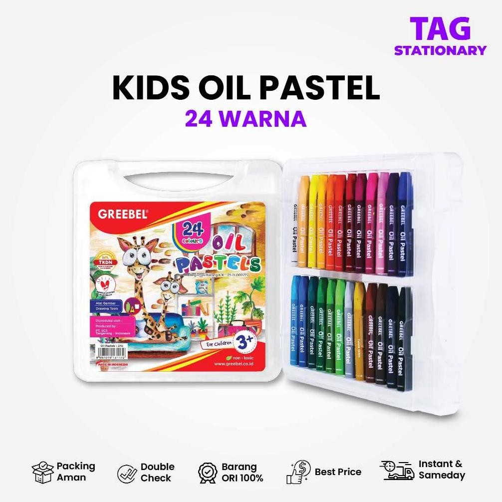 

GREEBEL Crayon Krayon 24 Warna / Kids Oil Pastel 24 Warna / Crayon Greebel / Timur Agung Grosir Nugi