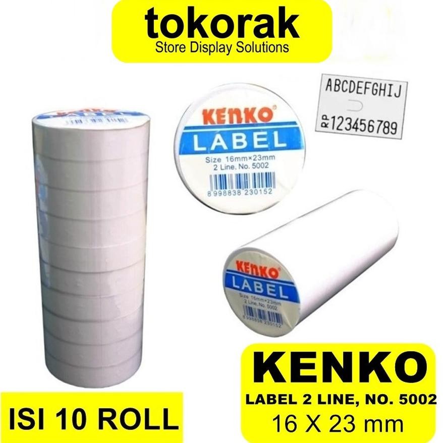 

ISI LABEL TEMBAKAN STICKER HARGA 2 LINE REFILL PRICE LABEL MX-6600A KENKO STIKER LABEL HARGA 2 BARIS Nugi