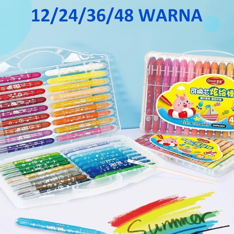 

Crayon Grasp 48 Warna Water Soluble Crayons Krayon Licin Crayon Set 48 Warna Graps Nugi