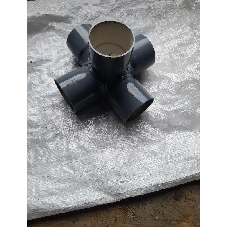 5 way uk.1 1/4 - 1 1/2 fitting pvc sambungan pipa pvc konektor pipa 5 arah elbow 5 way 1 1/2 inch Nu
