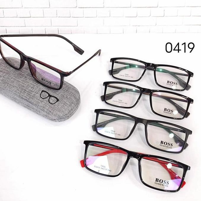 Baru Frame Kacamata Pria 0419 Minimalis + Lensa Minus Anti Uv Gratis