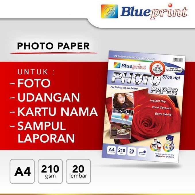 

Blueprint BP-GPA4210 Photo Paper A4 Mawar Nugi