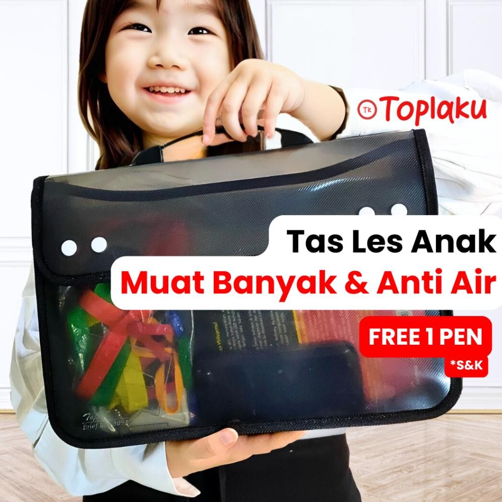 

Tas Les Map Dokumen BESAR Anti Air plastik zipper Kancing File F4 A4 Sekolah Buku Document Bag 3090 Nugi