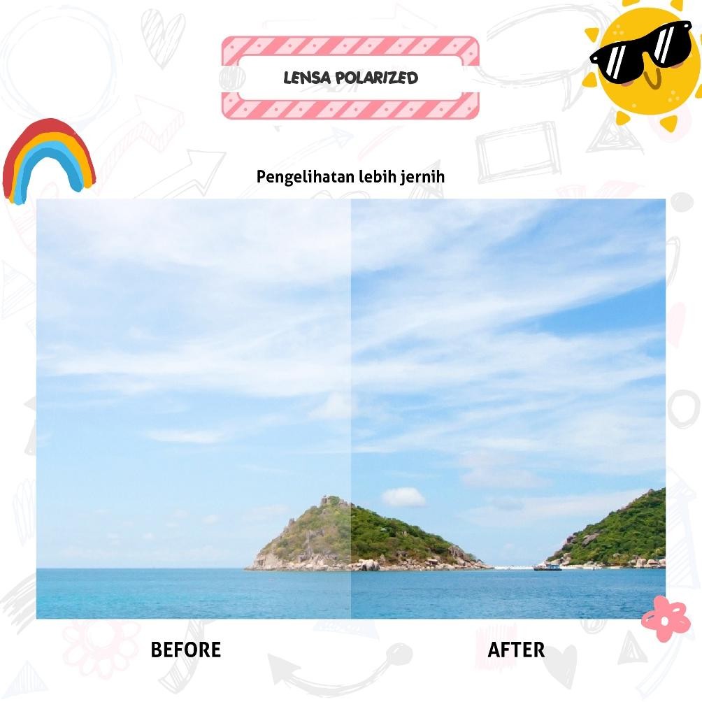 Baru Kigo Kacamata Anak Sunglasses Polarized | Model Oval | Fashion Uv Protection 2156