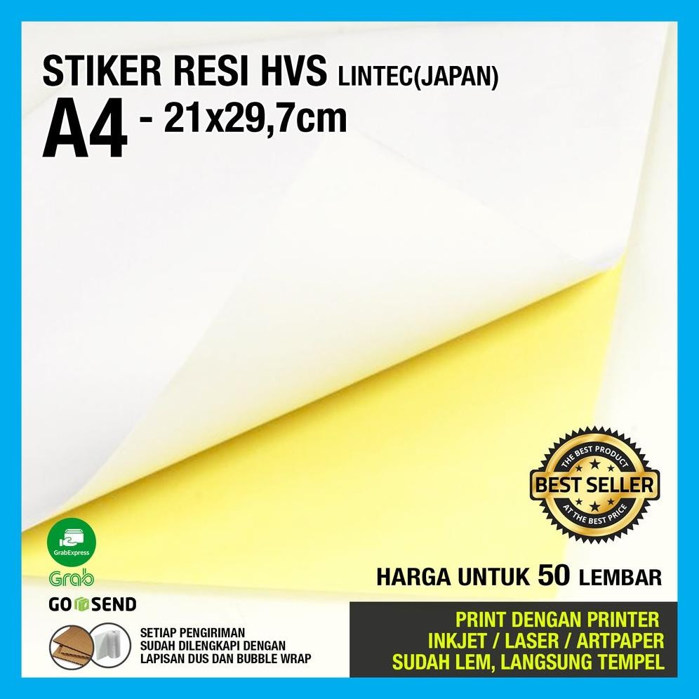 

[Tulis/Print] A4 isi 50 lembar - Lintec Camel KERTAS STIKER STICKER HVS Doft Doff Putih Polos High Quality Nugi