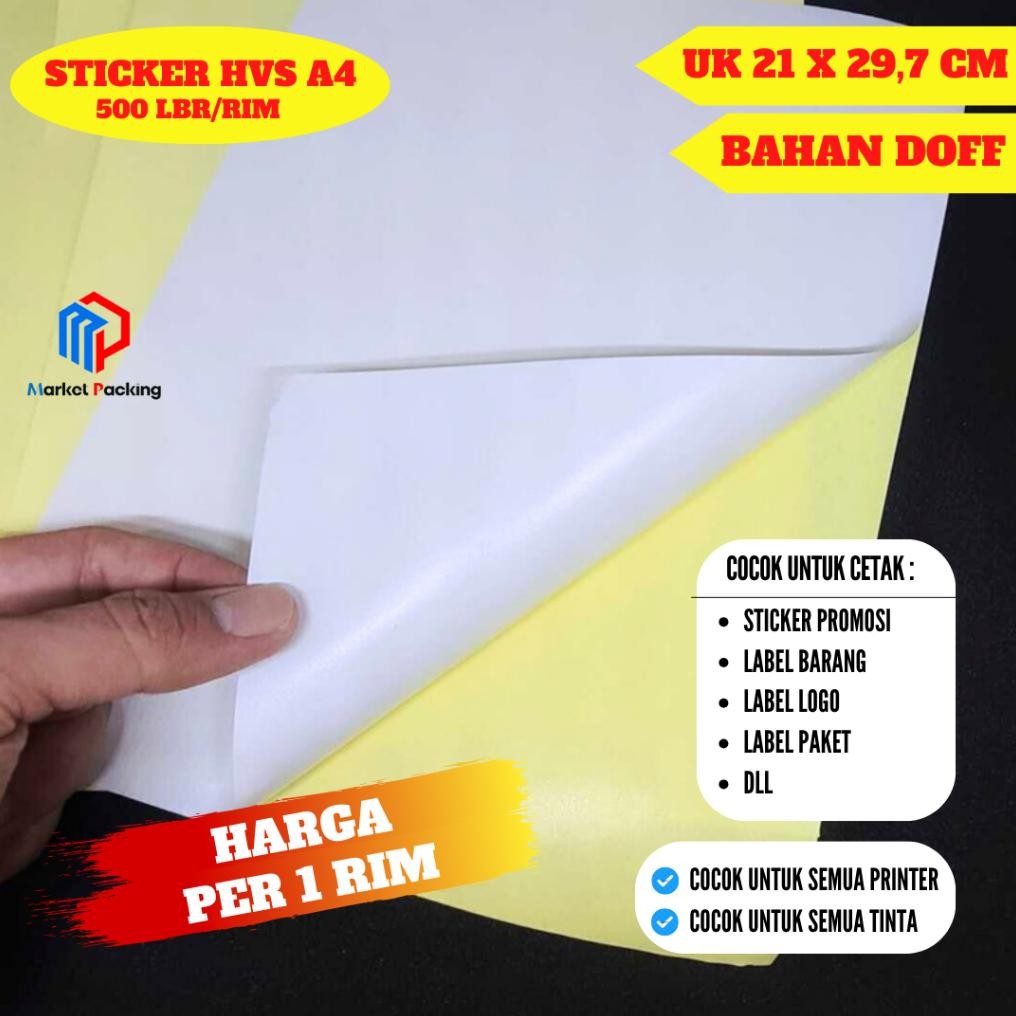 

Stiker Label A4 isi 500 Lembar / Kertas Sticker A4 Per Rim Nugi