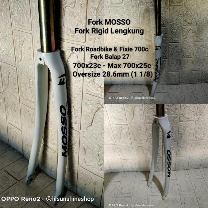 FORK RIGID 700C ALLOY MOSSO OVERSIZE 28.6MM SEPEDA ROADBIKE FIXIE 700 X 23C / 25C ORIGINAL DAN TERPE